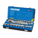 This is an image of a Kincrome 52-piece socket set in a blue case from Kennedys Welding Supplies in Derwent Park TAS, tool shop and welding specialists.