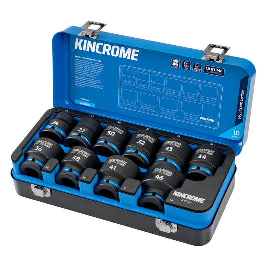 KINCROME IMPACT SOCKET SET 3/4DR 10PIECE METRIC