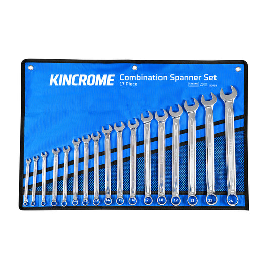 KINCROME SPANNER SET COMBINATION 17 PIECE METRIC