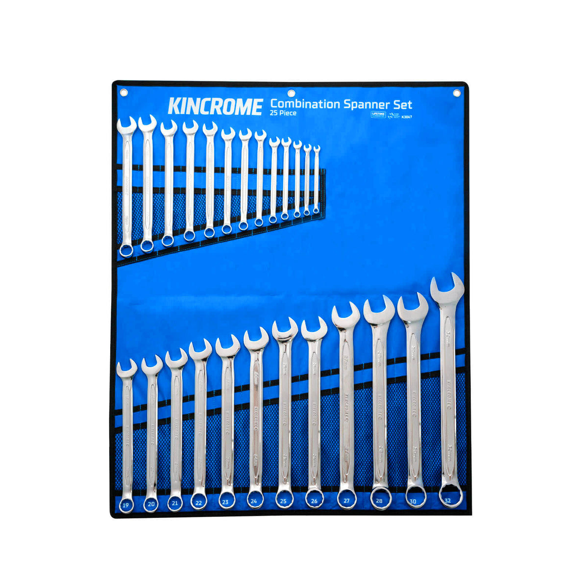 This is an image of Kincrome 25 piece Combination Spanner Set by Kennedys Welding Supplies in Derwent Park TAS, tool shop and welding specialists