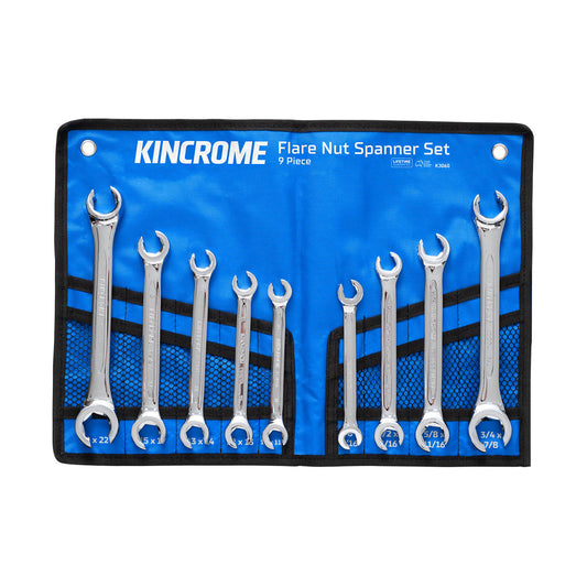 KINCROME FLAR NUT SPANNER SET METRIC AND