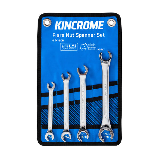 KINCROME SPANNER SET FLARE NUT 4 PIECE IMPERIAL