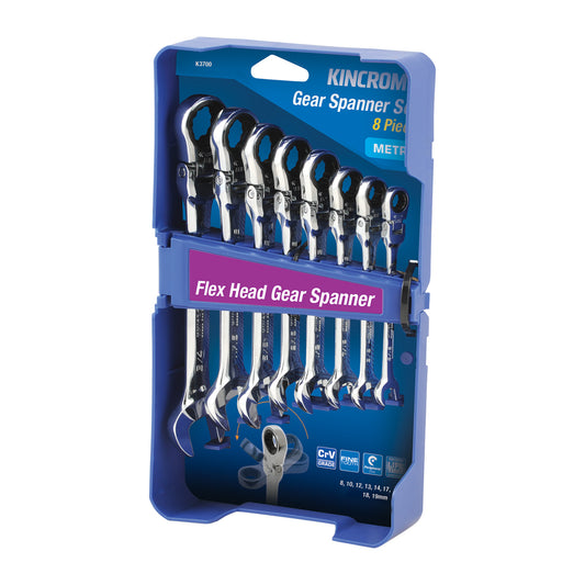 KINCROME 8P FLEX HEAD GEAR SPANNERS - METRIC