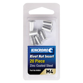 RIVET NUT INSERT M4 (ZINC COATED STEEL) - 20 PACK