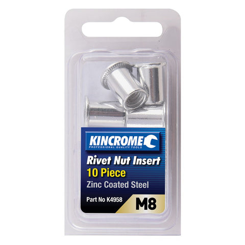 NUT RIVETS M8 STEEL 10 PCE