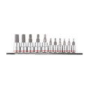This is an image of a set of Kincrome hex bit sockets on a rail from Kennedys Welding Supplies in Derwent Park, TAS, offering tool shop and welding specialist services