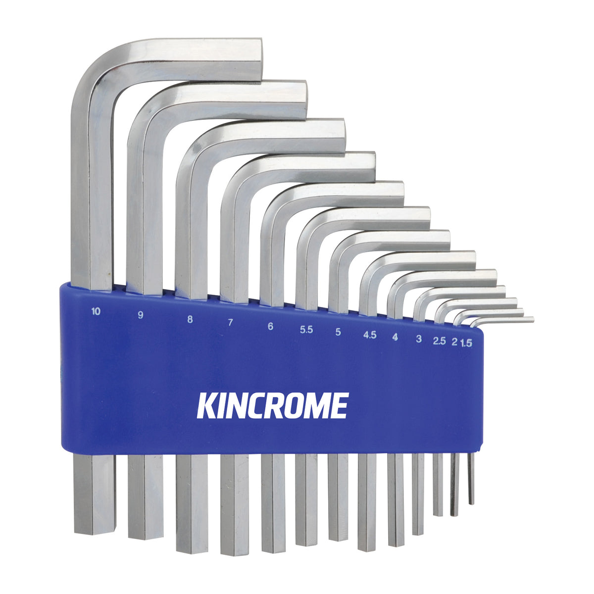 This is an image of a Kincrome hex key set with sizes 1.5 to 10mm, sold by Kennedys Welding Supplies in Derwent Park TAS