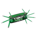 This is an image of a green Kincrome foldable multi-tool hex key set from Kennedys Welding Supplies in Derwent Park TAS, tool shop and welding specialists.