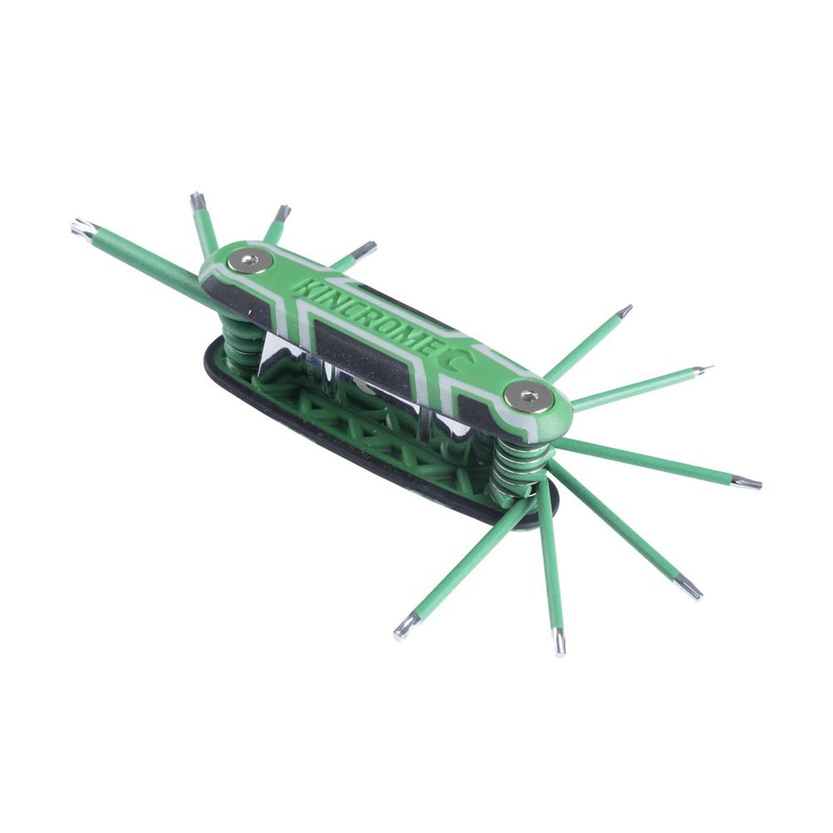 This is an image of a green Kincrome multi-tool with multiple hex keys, available at Kennedys Welding Supplies in Derwent Park TAS with tool shop and welding specialist services.
