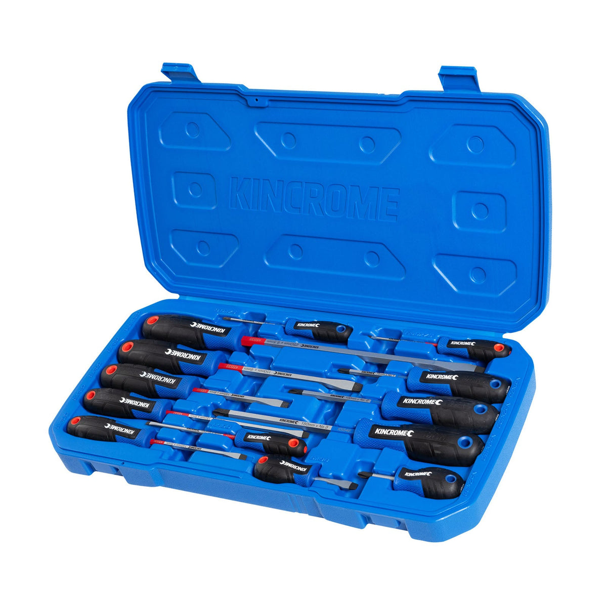 This is an image of a Kincrome screwdriver set in a blue case by Kennedys Welding Supplies in Derwent Park TAS, tool shop and welding specialists