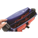 This is an image of a blue and red tool bag with multiple compartments by Kennedys Welding Supplies in Derwent Park TAS, offering tool shop and welding specialists services