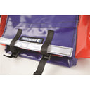 This is an image of a Kincrome branded blue and red tool bag with black straps, offered by Kennedys Welding Supplies in Derwent Park, TAS, tool shop and welding specialists.