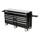 This is an image of a black Kincrome tool chest with multiple drawers on caster wheels, offered by Kennedys Welding Supplies in Derwent Park, TAS providing tool shop and welding services