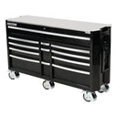 This is an image of a black Kincrome contour tool chest with multiple drawers on wheels by Kennedys Welding Supplies in Derwent Park TAS