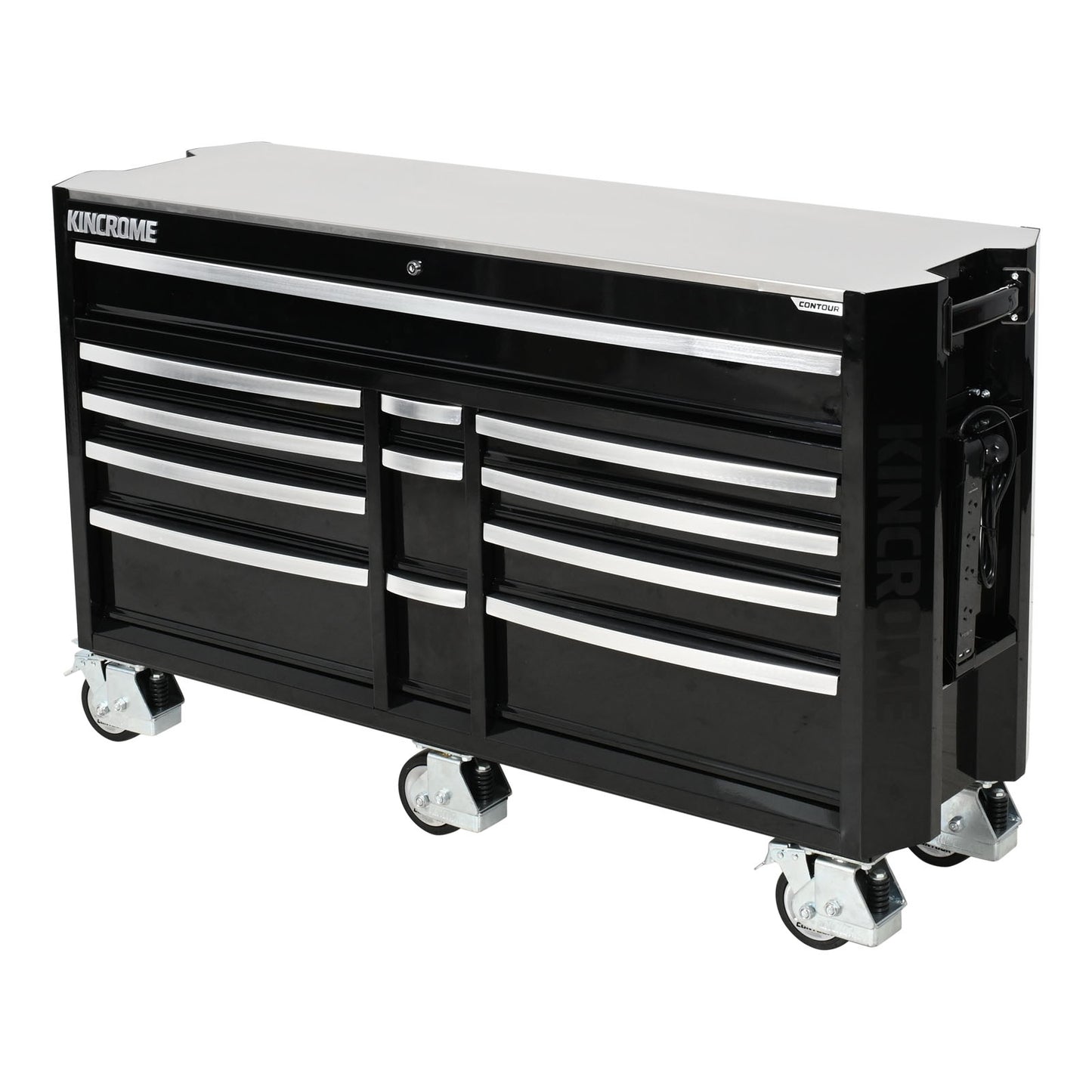 KINCROME - CONTOUR TOOL TROLLEY - 12 DRAWER - 60" BLACK