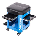 This is an image of Kincrome wheeled mechanic seat with storage drawers, offered by Kennedys Welding Supplies in Derwent Park TAS, specializing in tool shop and welding services.