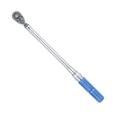 This is an image of a silver torque wrench with a blue handle, available at Kennedys Welding Supplies in Derwent Park TAS, offering tool shop and welding specialists services.
