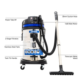 KINCROME 240V WET/DRY VAC 50L 1400W