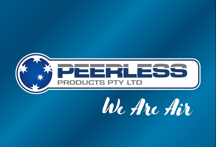This is an image of the Peerless Products Pty Ltd logo with slogan We Are Air, featured by Kennedys Welding Supplies in Derwent Park TAS offering tool shop and welding specialist services