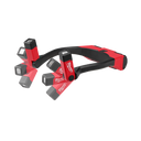 This is an image of a Milwaukee red and black adjustable LED work light by Kennedys Welding Supplies in Derwent Park, Tasmania, offering tool shop and welding specialist services