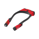 This is an image of a Milwaukee branded red and black tool light by Kennedys Welding Supplies, Derwent Park TAS, offering tool shop and welding specialist services