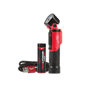 This is an image of a Milwaukee red lithium USB30 rechargeable LED work light kit at Kennedys Welding Supplies in Derwent Park, TAS, offering tool shop and welding specialist services.