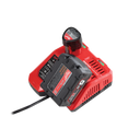 This is an image of a Milwaukee M12-18FC rapid battery charger for power tools, featured by Kennedys Welding Supplies in Derwent Park, TAS, offering tool shop and power tool repairs.