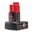 MILWAUKEE M12 4.0AH BATTERY - M12B4