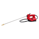 This is an image of a Milwaukee red power tool with a long metal lance and hose, featured by Kennedys Welding Supplies in Derwent Park TAS, specializing in tool shop, welding, and power tool repairs.