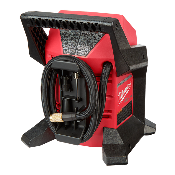 This is an image of a Milwaukee power tool with cable mounted on a red and black frame, offered by Kennedys Welding Supplies in Derwent Park TAS