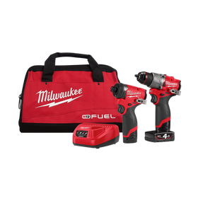 MILWAUKEE M12 FUEL 2 PIECE POWER PACK 2A2B C/W BONUS M12FIR38-0 - M12FPP2A2B422B