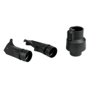 This is an image of black welding nozzle parts, showcasing MIG welder accessories by Kennedys Welding Supplies in Derwent Park, TAS, offering tool shop and welding specialist services.