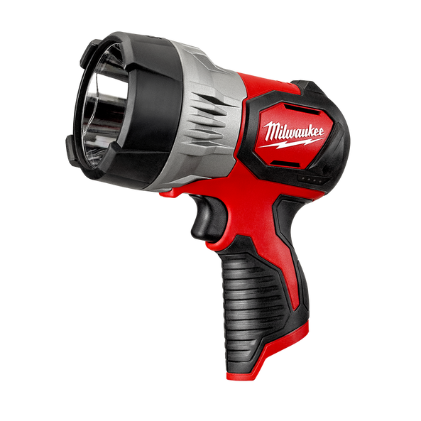 This is an image of a Milwaukee handheld spotlight torch at Kennedys Welding Supplies, Derwent Park TAS, offering tool shop and welding specialists services