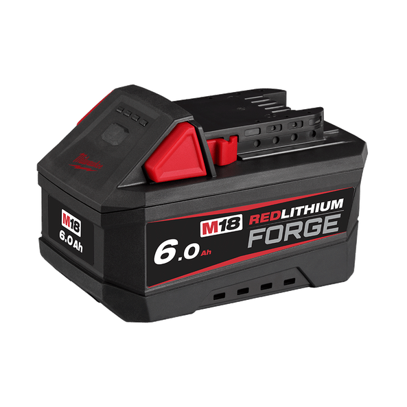 This is an image of Milwaukee M18 REDLITHIUM Forge 6.0Ah battery pack at Kennedys Welding Supplies Derwent Park TAS, welding specialists and tool shop