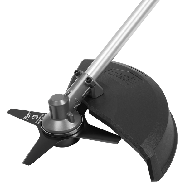 This is an image of a Milwaukee branded metal tool attachment with a three-prong blade and protective guard from Kennedys Welding Supplies in Derwent Park, Tasmania, offering power tool repairs and welding specialists