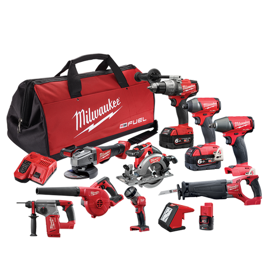 MILWAUKEE M18 FUEL 10PCE COMBO KIT - M18FPP10B-633B