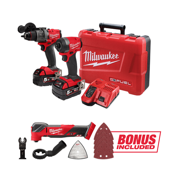 (d.)MILWAUKEE M18 FUEL 2 PCE POWER PACK 2AA3B C/W BONUS M18FMT-0 - M18FPP2AA3B502C