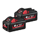 This is an image of Milwaukee M18 RedLithium 6.0Ah high output batteries, featured by Kennedys Welding Supplies in Derwent Park TAS, offering tool shop and welding specialist services.