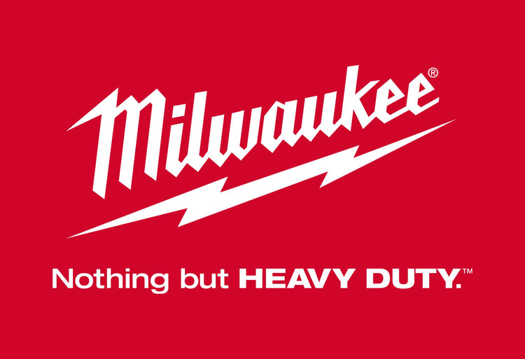 This is an image of Milwaukee logo with slogan Nothing but Heavy Duty for Kennedys Welding Supplies in Derwent Park Tasmania, offering tool shop and power tool repairs