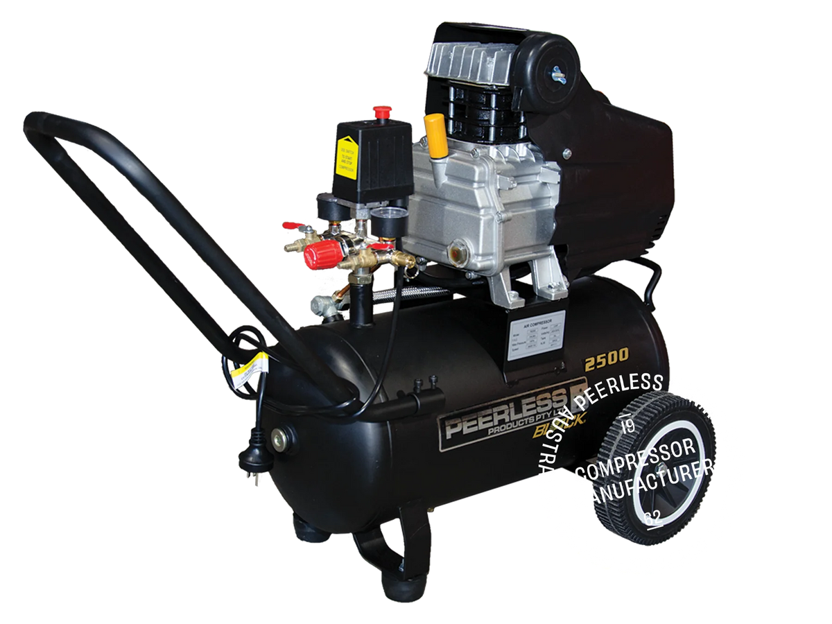 This is an image of a Peerless 2500 air compressor from Kennedys Welding Supplies in Derwent Park TAS, welding specialists and tool shop.