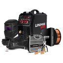 This is an image of a UNIMIG Viper165 MIG welder package with welding helmet, gloves, accessories kit, and spool of wire from Kennedys Welding Supplies in Derwent Park TAS, tool shop and welding specialists.