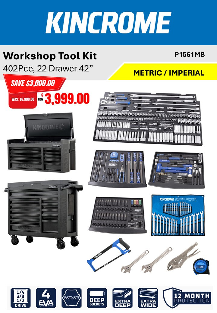 KINCROME 402PCE CONTOUR WORKSHOP KIT BLACK