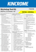 KINCROME 402PCE CONTOUR WORKSHOP KIT BLACK