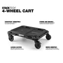 TOUGHBUILT STACKTECH 4 WHEEL CART TB-B1-T-10 (Similar to Milwaukee PACKOUT 48228410)