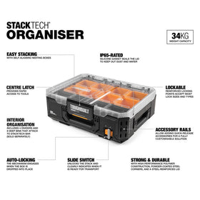 TOUGHBUILT STACKTECH ORGANISER TB-B1-O-30 (Similar to Milwaukee PACKOUT™ Organiser 48228430)