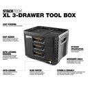 TOUGHBUILT STACKTECH XL 3 DRAW TOOL BOX (Similar to Milwaukee PACKOUT™ 48228429)