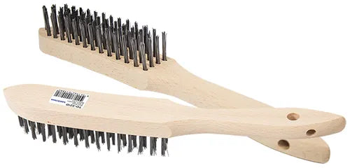 WIRE BRUSH STAINLESS 4 ROW WOODEN HANDLE