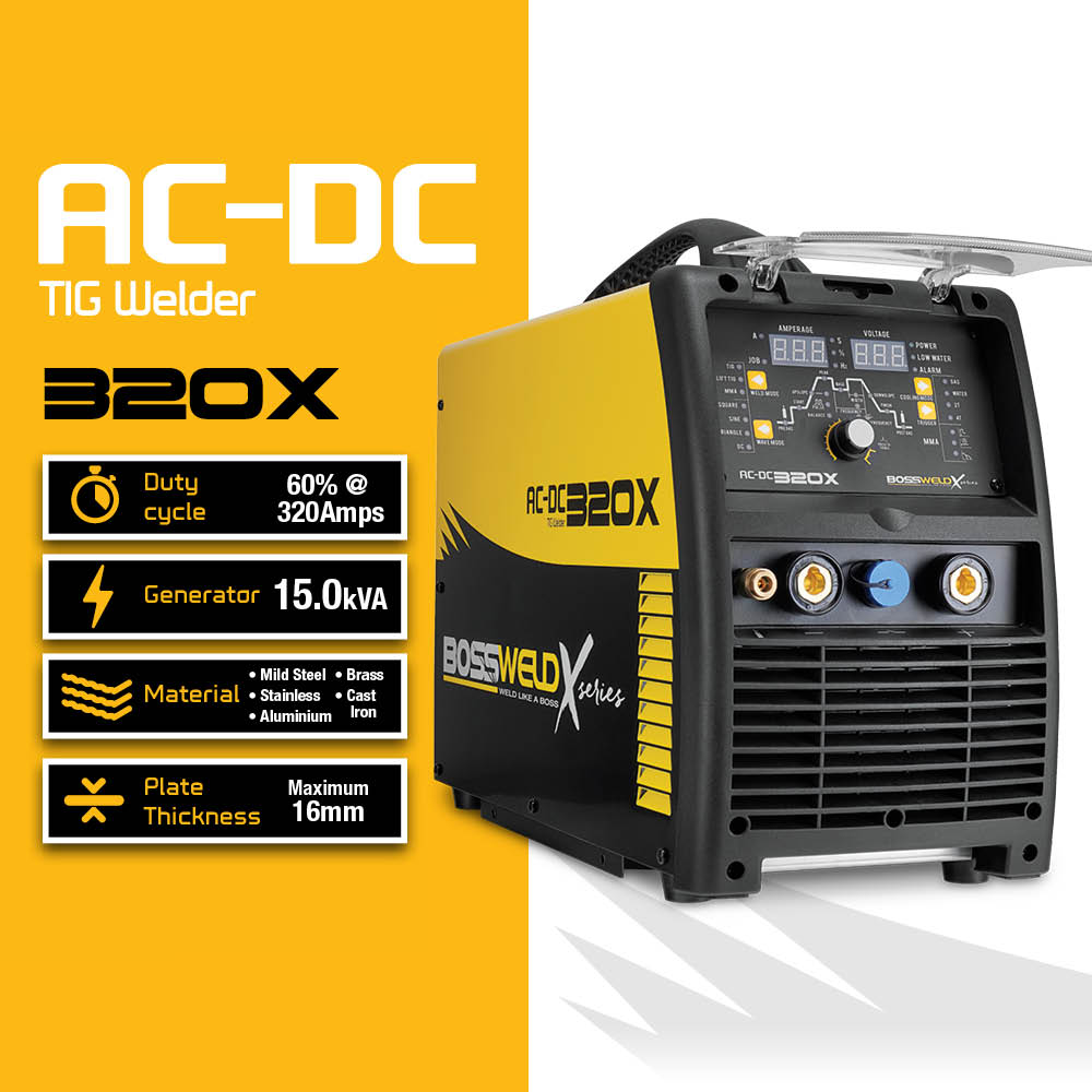 Bossweld X-Series TIG 320X AC/DC Inverter TIG Welder 415V