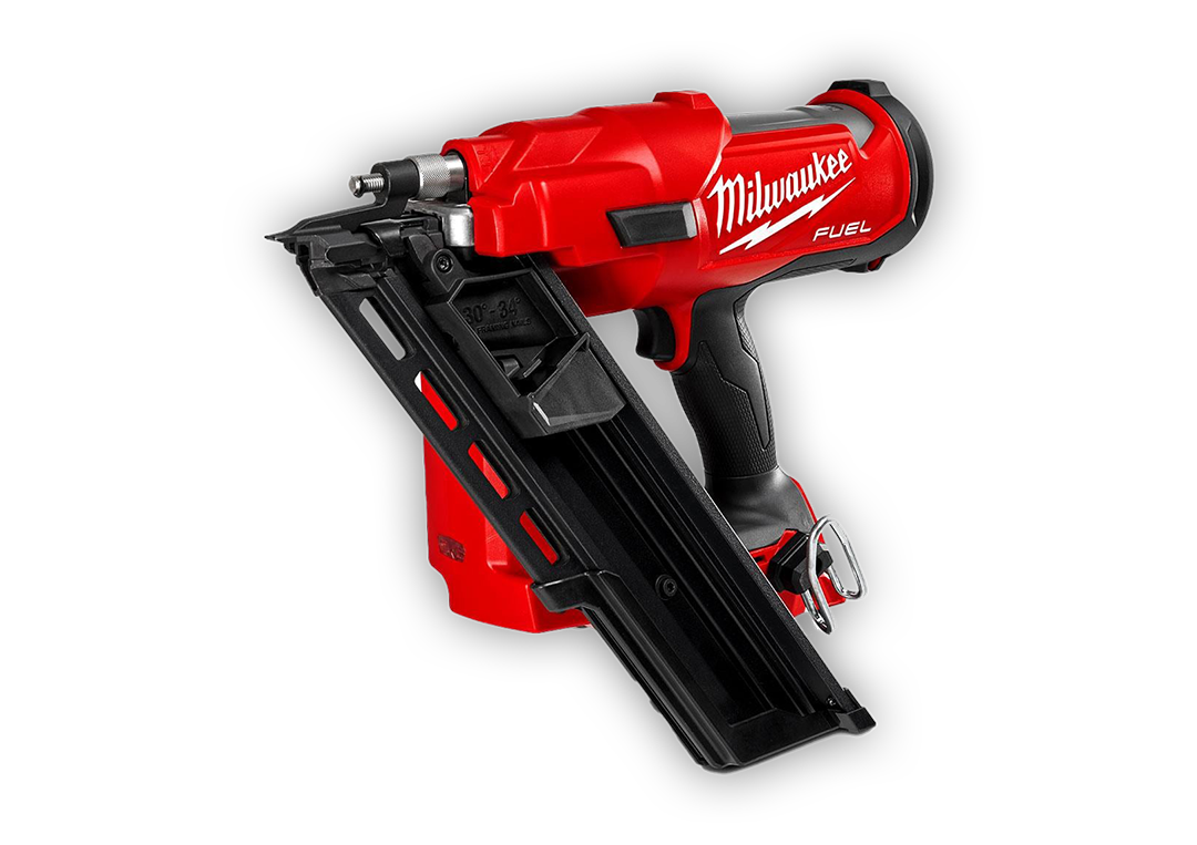 This is an image of a Milwaukee Fuel framing nailer tool, featured by Kennedys Welding Supplies in Derwent Park, Tasmania, offering tool shop and power tool repairs.