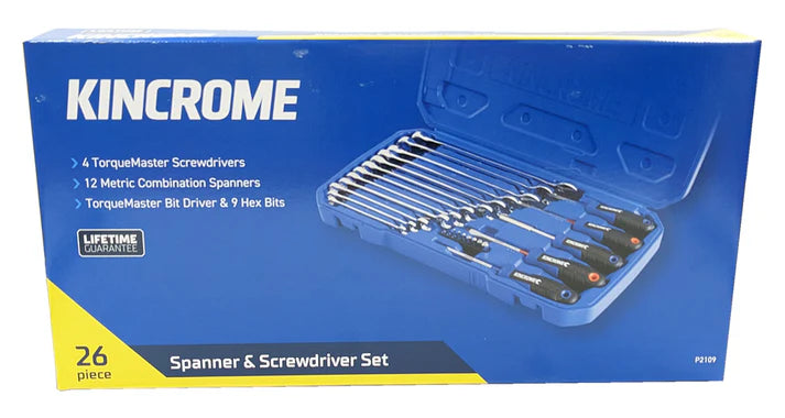 KINCROME 26PCE SPANNER & SCREWDRIVER SET